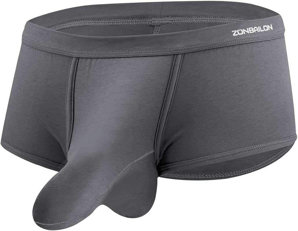 Men's Bulge Enhancing Brief Dual Pouch Underwear Breathable Bikini’s Boxer Modal Trunk