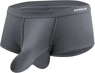 Men's Bulge Enhancing Brief Dual Pouch Underwear Breathable Bikini’s Boxer Modal Trunk