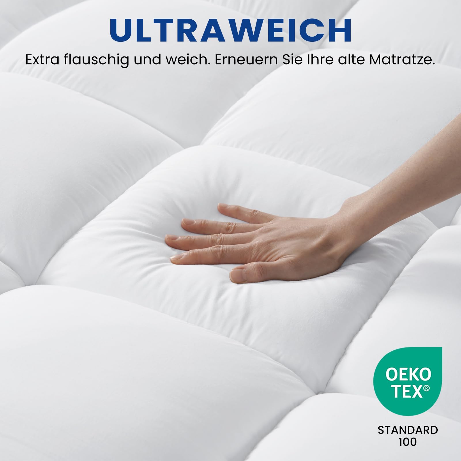DUANDUAN Matratzen Topper 90x200 cm, Extra Dicker Matratzenauflage, Weich | Atmungsaktive Gesteppte Topper mit tiefe Tasche, Maschinenwaschbarer Matratzenschoner, für Matratze,Boxspringbett, Schlafsofa