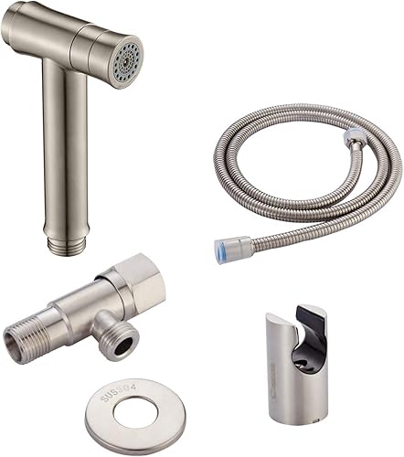 Ciencia Hand Held Bidet pulverizador Premium Acero Inoxidable ShattafComplete Bidé Set para inodoro, bidé pulverizador de mano para inodoro