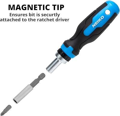Vista 12 de NEIKO 10067A - Juego de herramientas de destornillador de tuerca de impacto magnético y broca eléctrica, 8 piezas, SAE 6 pulgadas Juego