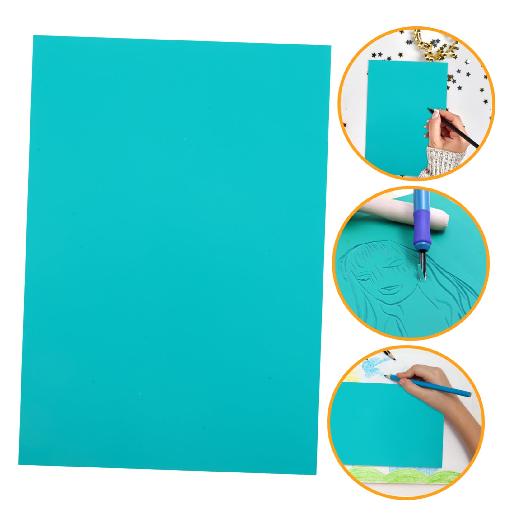 Operitacx Linoleum Druck aus Pvc Gummi 5 Stück Schnitzgummibrett für Kinder Grün Bruchsicher Sicher Beim Gravieren
