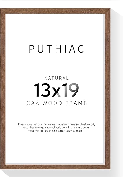 puthiac 13x19 Oak Wood Picture Frame - 13"x19" Poster Frames for Wall, 13x19 Picture Frames for Wall, 13 x 19 Picture Frames, 13 x 19 Frames for Wall(1 Pack, Walnut)