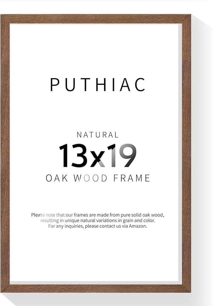 puthiac 13x19 Oak Wood Picture Frame - 13"x19" Poster Frames for Wall, 13x19 Picture Frames for Wall, 13 x 19 Picture Frames, 13 x 19 Frames for Wall(1 Pack, Walnut)