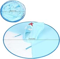 Vista 3 de Fydun S Foldable Raincoat Portable Reusable Hooded Waterproof Umbrella Hat Raincoat Light Blue Wide Range of Uses (Light Blue)