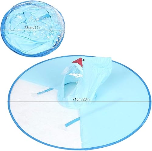 Miniatura 3 de Fydun S Foldable Raincoat Portable Reusable Hooded Waterproof Umbrella Hat Raincoat Light Blue Wide Range of Uses (Light Blue)