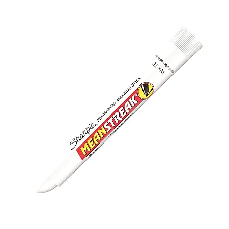 Sharpie Mean Streak Permanent Marking Stick, Bullet Tip, White (Pack of 12)