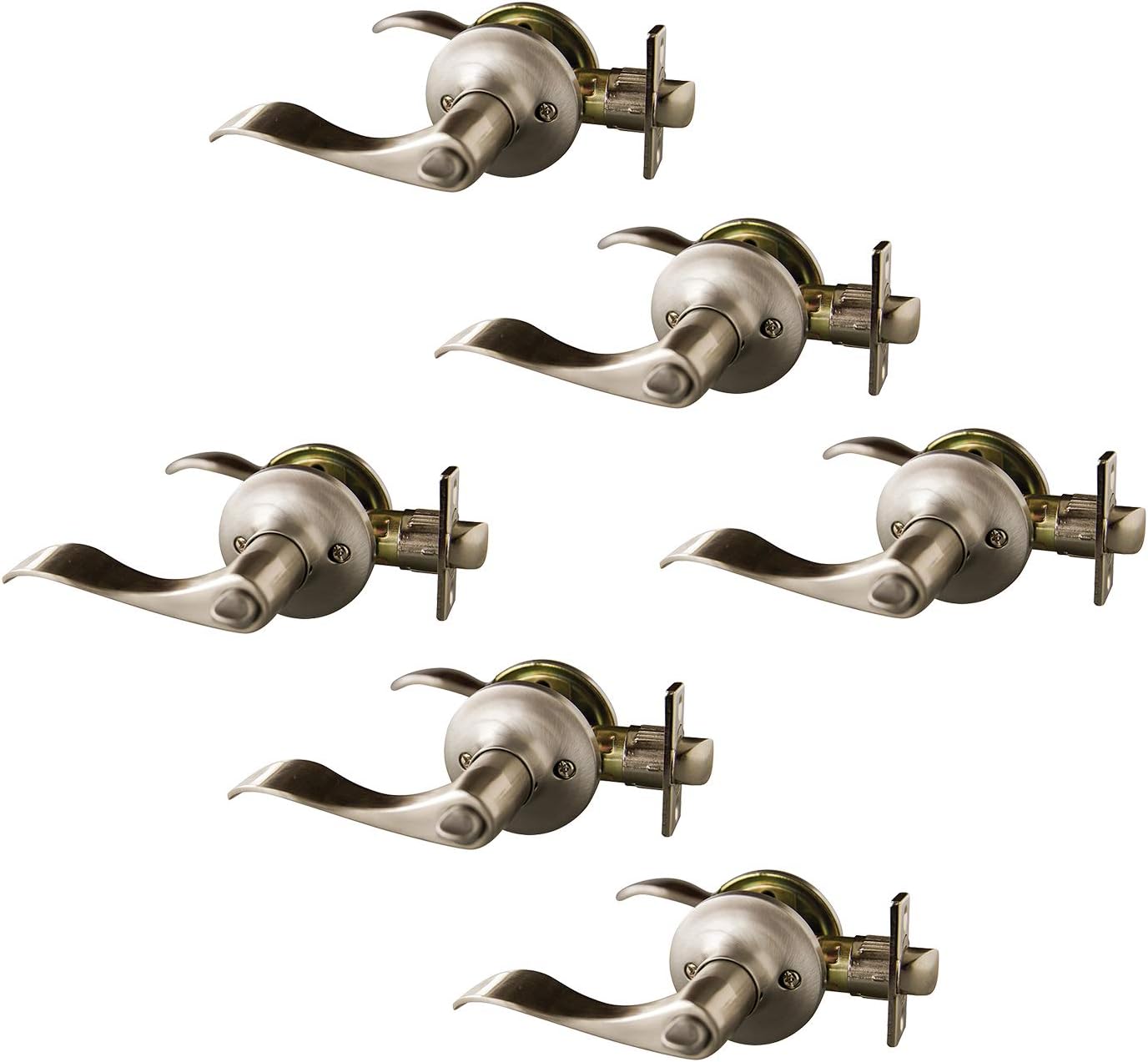 Rеvіеw Design House 190702 6-Pack Stratford 6-Way Universal Privacy Door Lever, Satin Nickel, Bed & Bath, 6 Piece