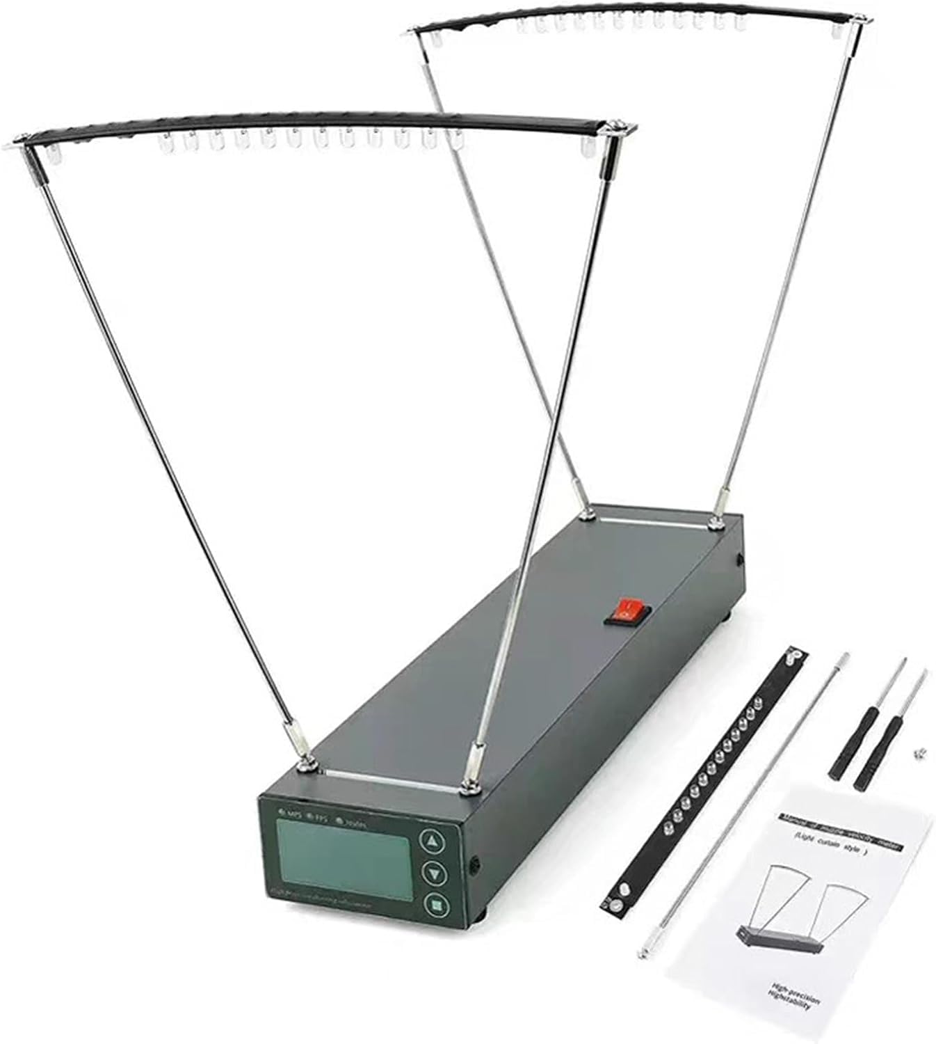 Precyzyjny Chronograf Balistyczny Do Procy I Łuku | Precyzyjny Tester Prędkości Strzeleckiej, Obsługa Pomiaru Fps/mps Dżuli, Zakres Pomiaru 5-6500 Fps, Tryb Ręczny/automatyczny