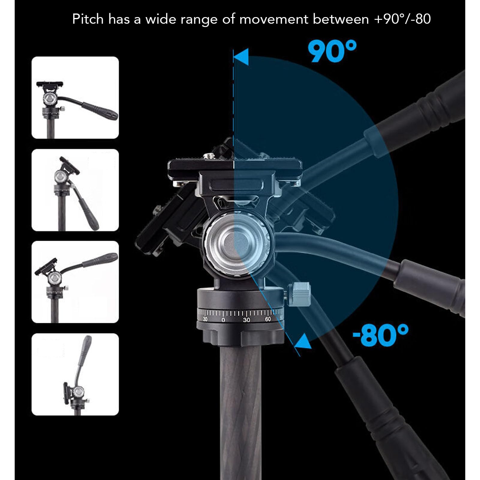 Ball Head, Aluminum Alloy 360 Degree Rotating Panoramic Tripod Heads, 12kg Load Capacity, Professional Double Panoramic Damping Tripod Head for DSLR Camera, Camcorder Photography