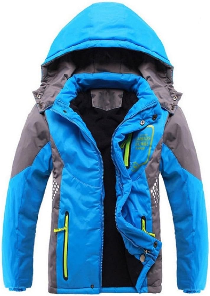 Ausom Fashion Winter Latest Boys Thicken Fleece Hooded Jacket Lightweight Warm Casual Coat Autumn Spring