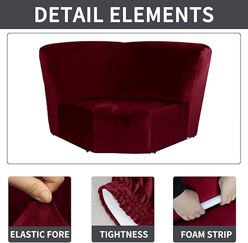 Vista 82 de LiveGo Funda para sofá esquinero, protector de terciopelo elástico para sillón reclinable, funda de sofá para sillón reclinable, juego de sala