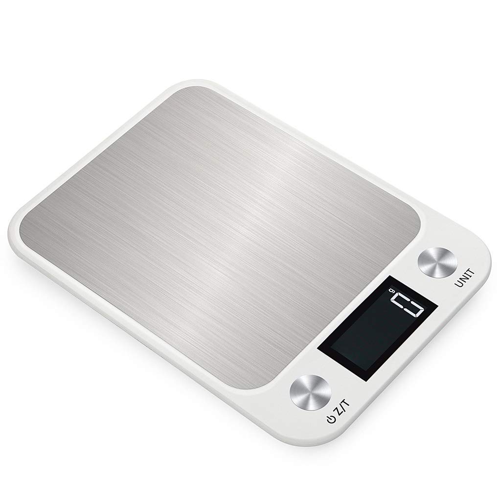 Básculas de Cocina Digitales, diseño ultradelgado Báscula de Cocina Digital de 1 g Pantalla LCD Básculas electrónicas for cocinar Alimentos Negro/Blanco