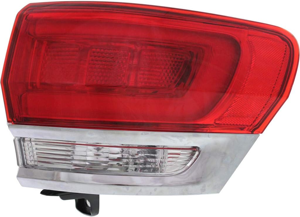 CarLights360 For Jeep Grand-Cherokee 2014-2017 Tail Light Assembly Outer Laredo | Limited | Overland.Summit MD Trim Passenger Side Chrome DOT Certified | CH2805106 | 68110016AE