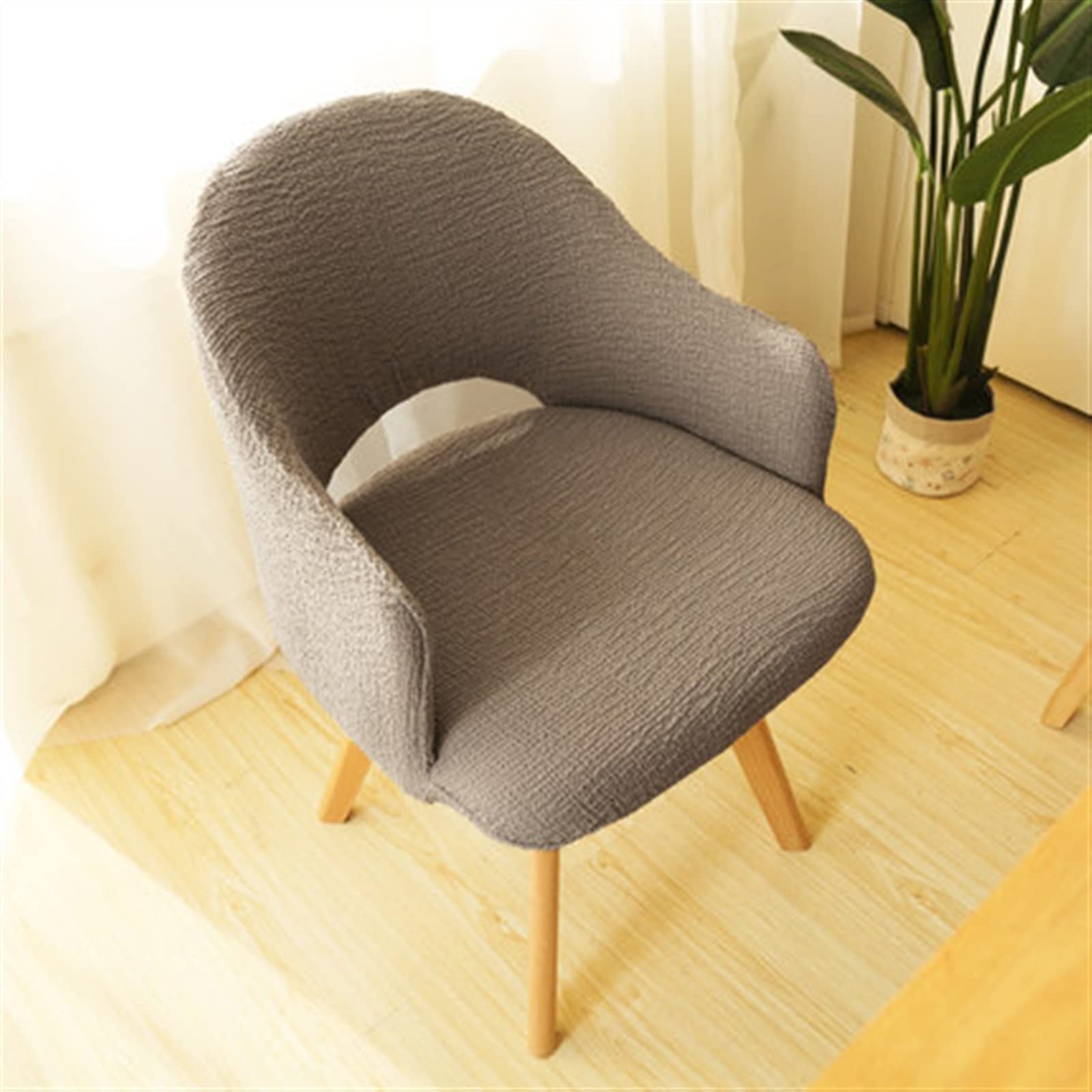 Cubierta de Silla Espesada algodón conjuntamente Ocio Hueco Ocio elástico Europeo Oficina Mesa Moderna Silla Proteger Cubierta Fundas sillas (Color : Light Grey, Specification : Universal)