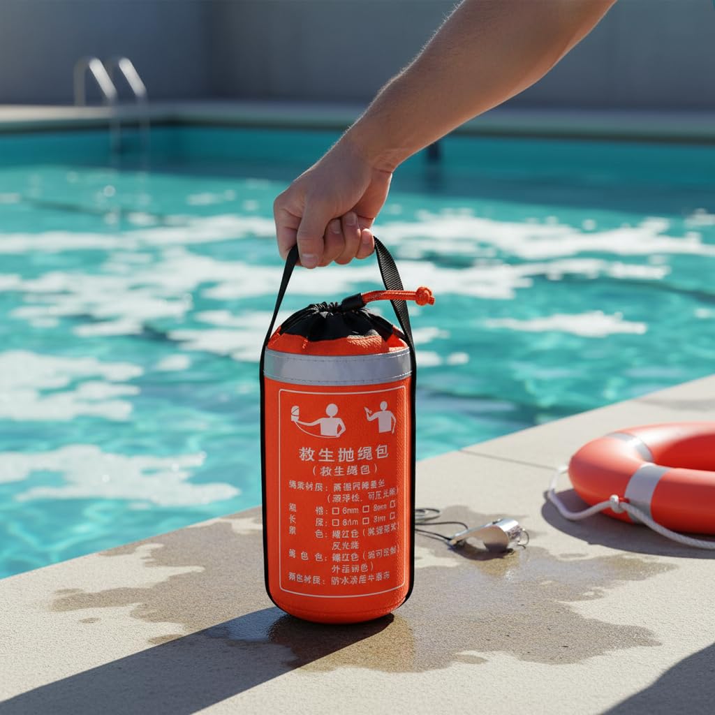 Cuerda Flotante con Funda Nylon Durara y Reflectante para Mayor en Emergencias con Mosquetón y Anilla Recuperación Acuada para Actividas en Embarcaciones y Costeras, Style to 2