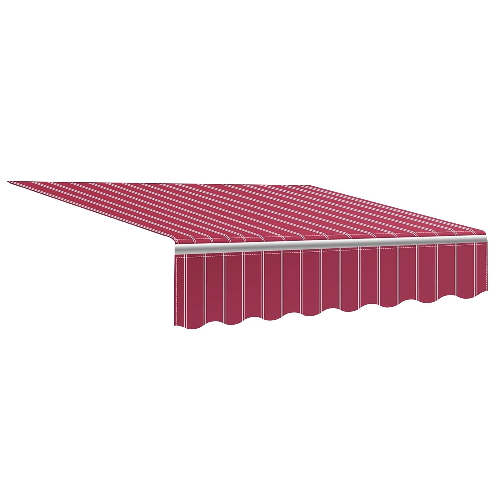 Tissu de rechange pour store de 300 cm de large avec rayures rouges en polyester imperméable