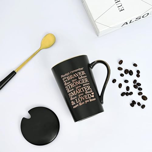 Miniatura 2 de YHRJWN Taza inspiradora con texto en inglés "Always Remember You Are Braver Than You Believe, You Are Loved", regalos para mujeres con cáncer,