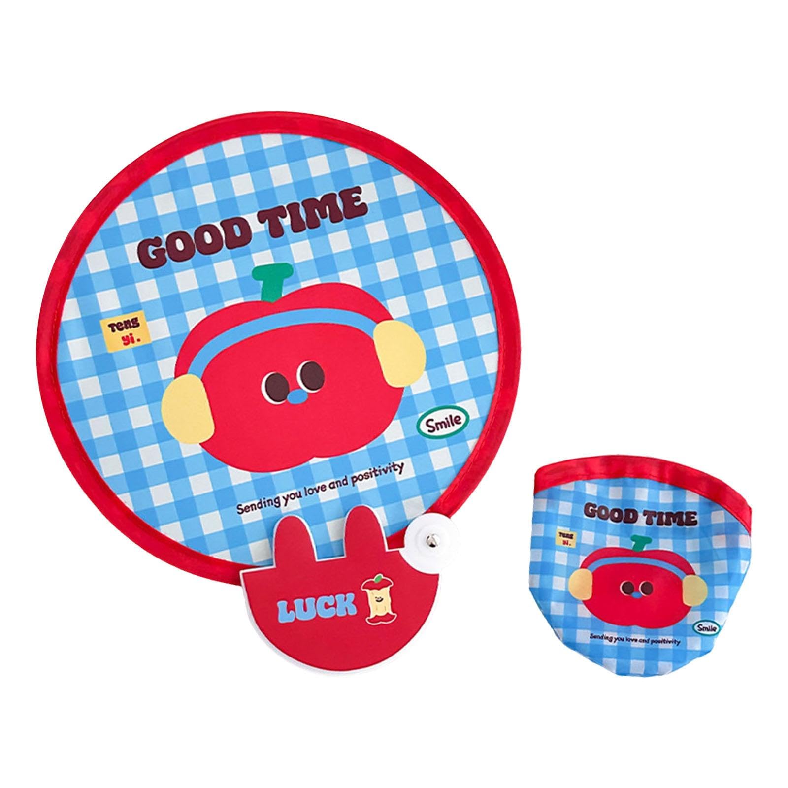 Urijx™ Cartoon Folding Fan Summer Portable Small Hand Fan Foldable Reflector Red Apple Clothing, Shoes & Accessories | Vintage | Vintage Accessories | Hand Fans-image-43