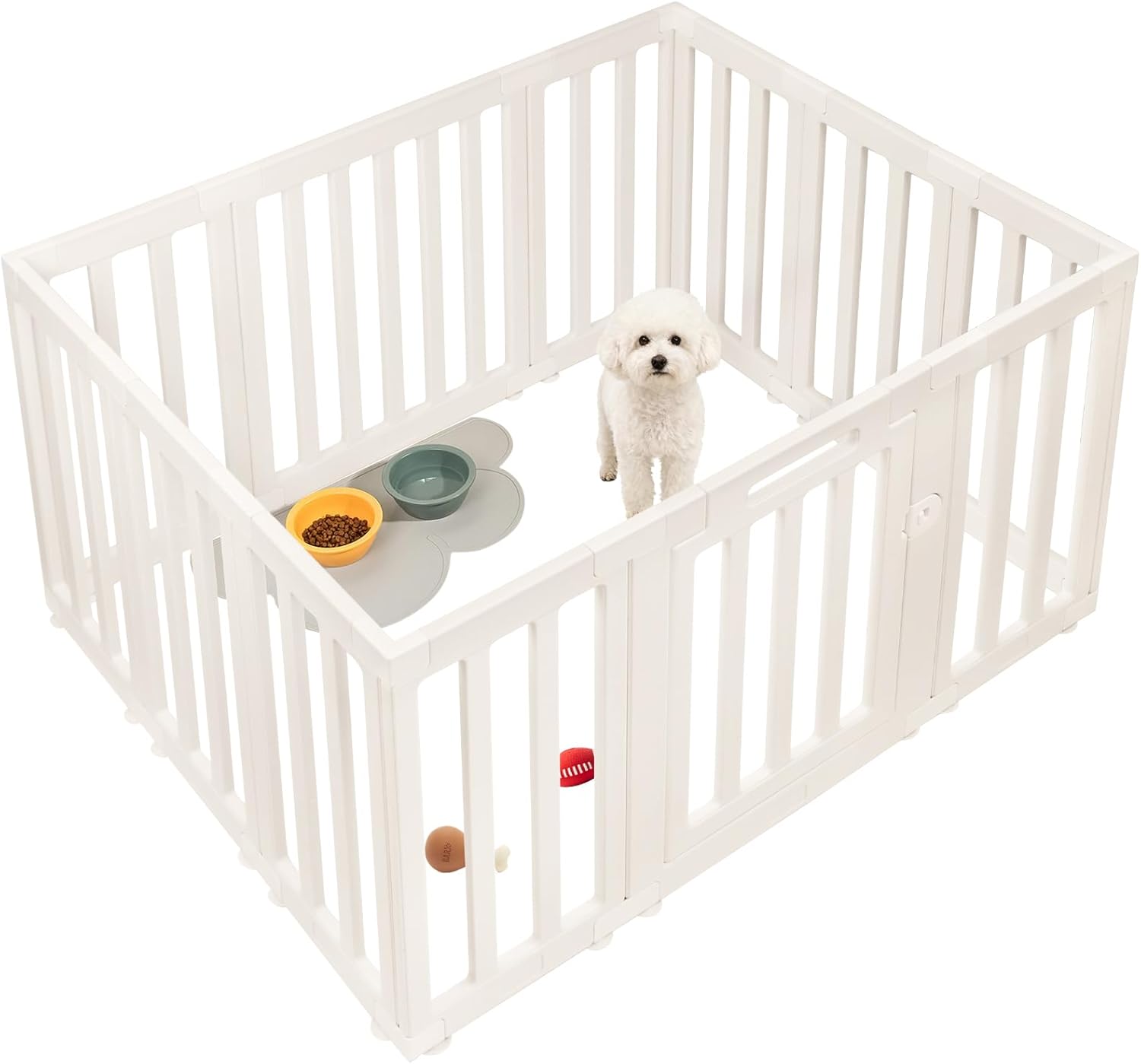 XPIY Dog Playpen – 25Inch Tall Plastic Puppy Fence Playpen with Door for Medium and Small Dogs, Safe Indoor & Outdoor XL Big Pet Puppy 12-Panel Play Pen
