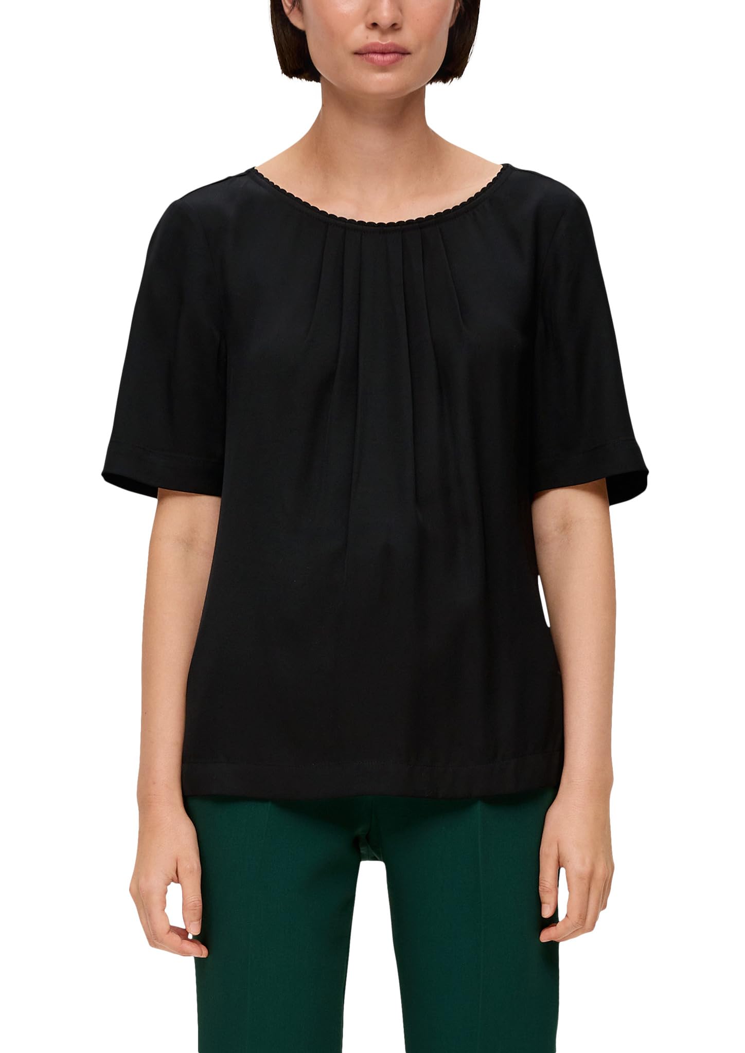 s.Oliver BLACK LABEL Viscose Blouse, Black, Size 10, Model 10.2.20.10.100.2138188