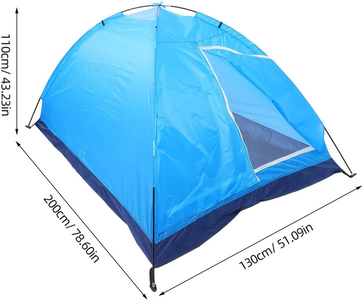 Two-Person Single Layer Camping Tent for Couples, Sky Blue Lightweight Beach Canopy Tent with UV Protection for Hiking, Backpacking, and Outdoor Parks