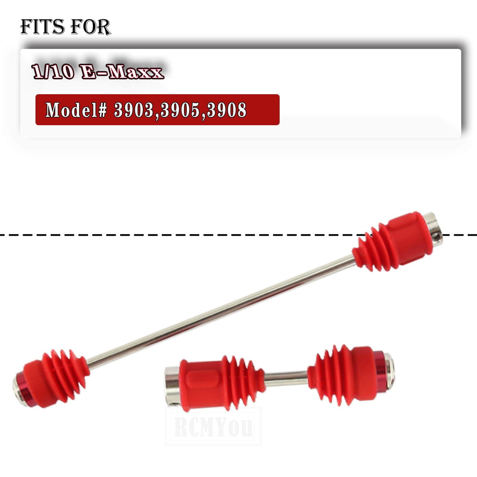 RCMYou Centor Drive Shaft Upgrades Part for 1/10 E-Maxx,Front Rear #45 Steel Centor Driveshafts CVD Hop-up,Replace #5151R,2-Pack,Red (More Powerful)