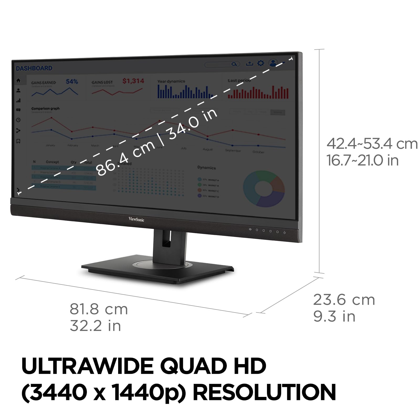 Amazon.co.jp: ViewSonic VG3456A 34インチ 21:9 ウルトラワイド QHD