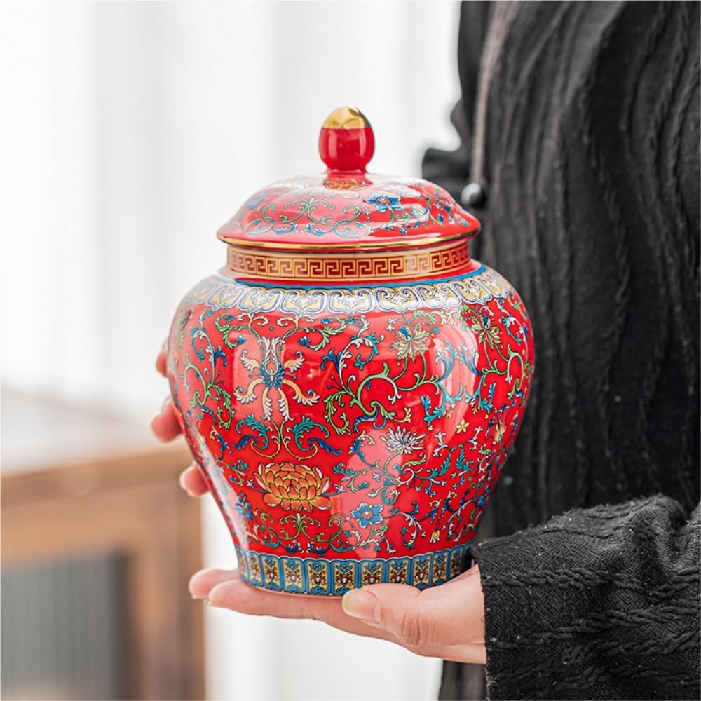 LYGSWDB Teedose, Tee-Vorratsbehälter, Glas, versiegeltes Keramikglas, Vorratsdose für Küche, Lebensmittel, mit Teelöffel, Tee-Set, Doppelglas, Geschenkbox-Set, Teedose