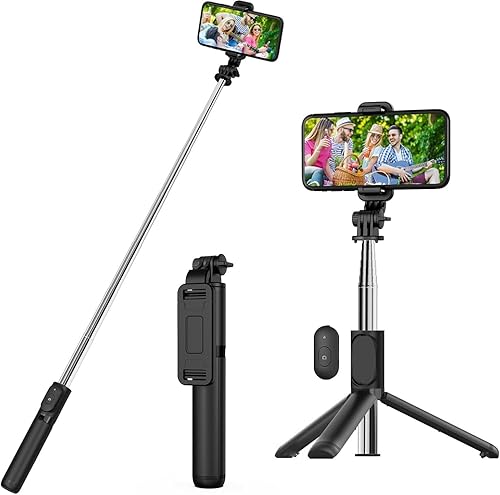 USTINE Portable Selfie Stick Tripod, 3 in 1 Extendable Selfie Stick Phone Holder for iPhone 141313 Pro13 Pro Max1212 ProXXRXS876S,Android Samsung