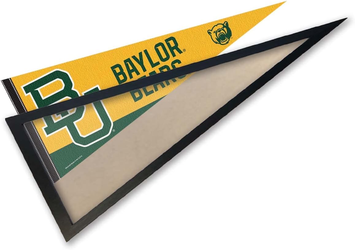 College Flags & Banners Co. Baylor Bears BU Logo Pennant and Wood Pennant Frame