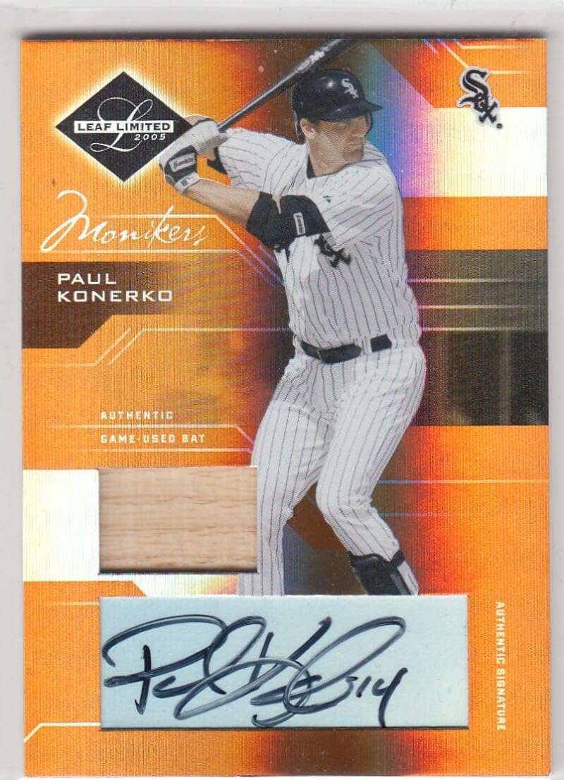 Baseball Trading Card 2005 Leaf Limited Monikers Material Bat Bronze #74 Paul Konerko EX++ Excellent++ MEM 7/50 White Sox
