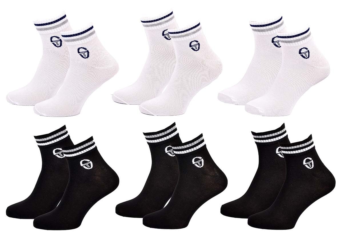 Ozabi Men's 6 Pcs 0115 Sergio Tacchini Quarter Socks - 43/46, 43-46