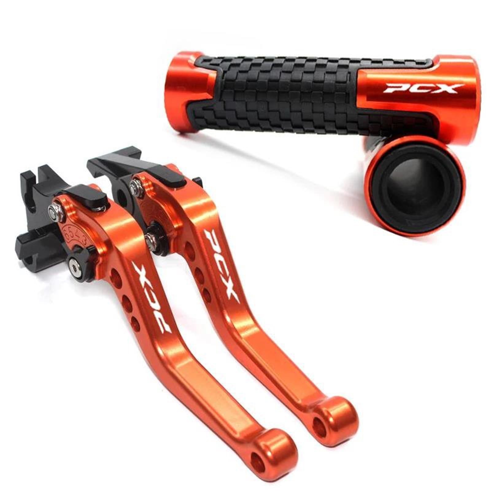 Levier de frein et d'embrayage orange pour moto Honda PCX 125 et 150 de 2010 à 2020