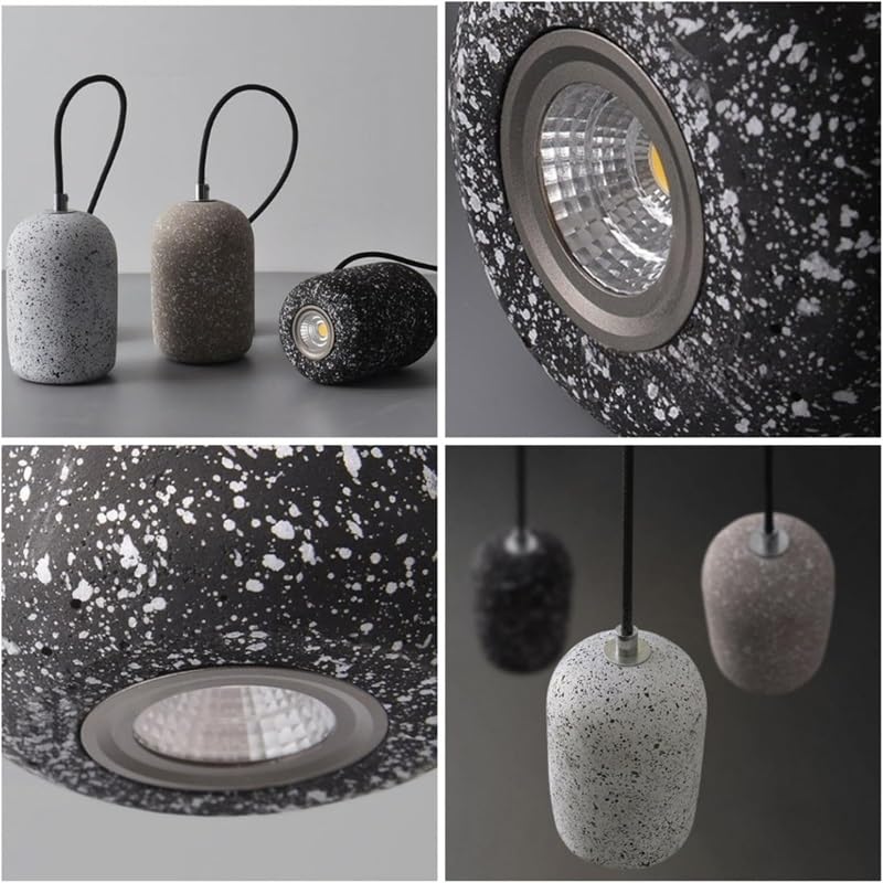 Lámpara colgante de terrazo nórdica LED de 3.9 pulgadas con cable ajustable 5