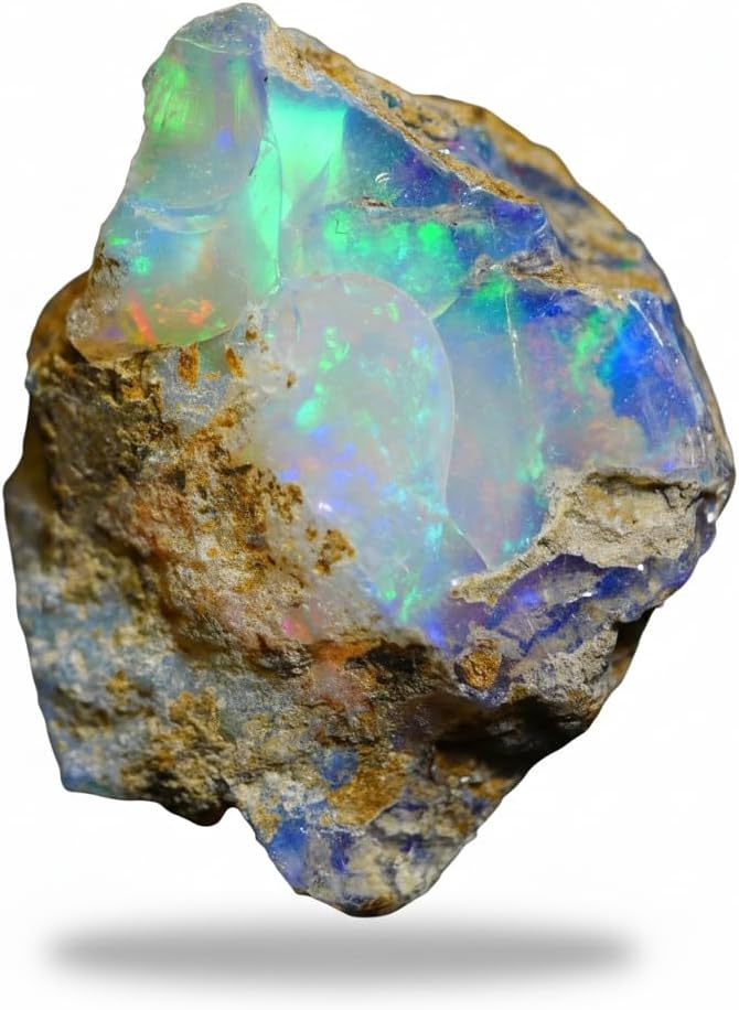 AAAA+ Natural Ethiopian Welo Opal Rough Stone (2ct - 13ct Pcs) – Ultra Fire Striking Raw Crystal | Handpicked Opal Rock for Jewelry Making | October Birthstone Gemstone