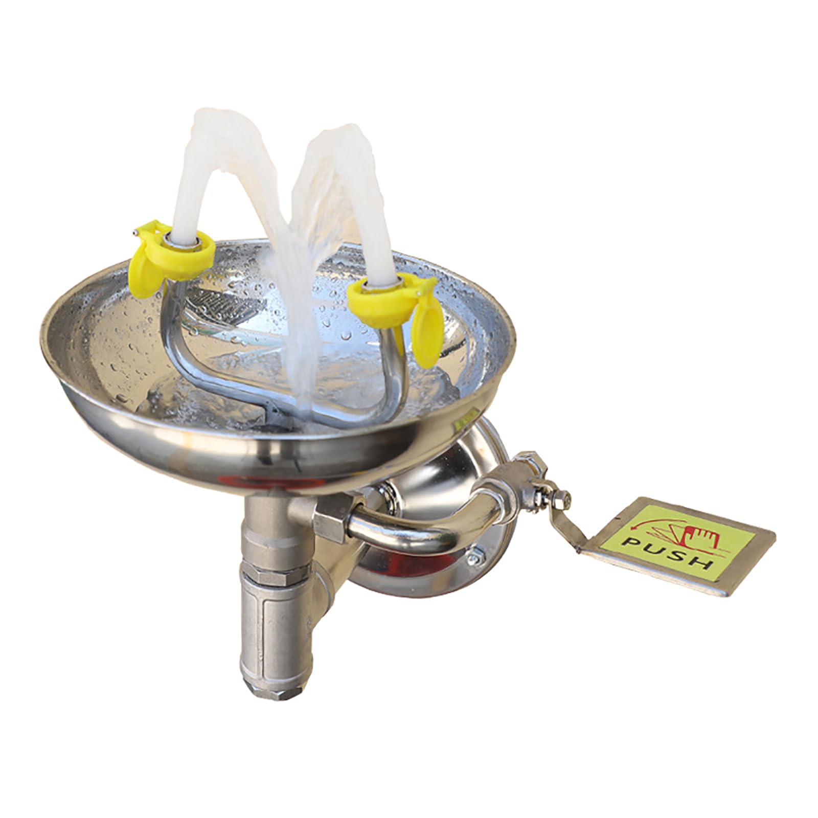 Station Lavage Oculaire Murale, Douche Oculaire Double Jet avec Cache-poussière, Filtration Double Couche/Pression D'entrée d'eau : 0,2-0,4 MPA/débit d'eau : 12-18 litres/Minute, pour Usines