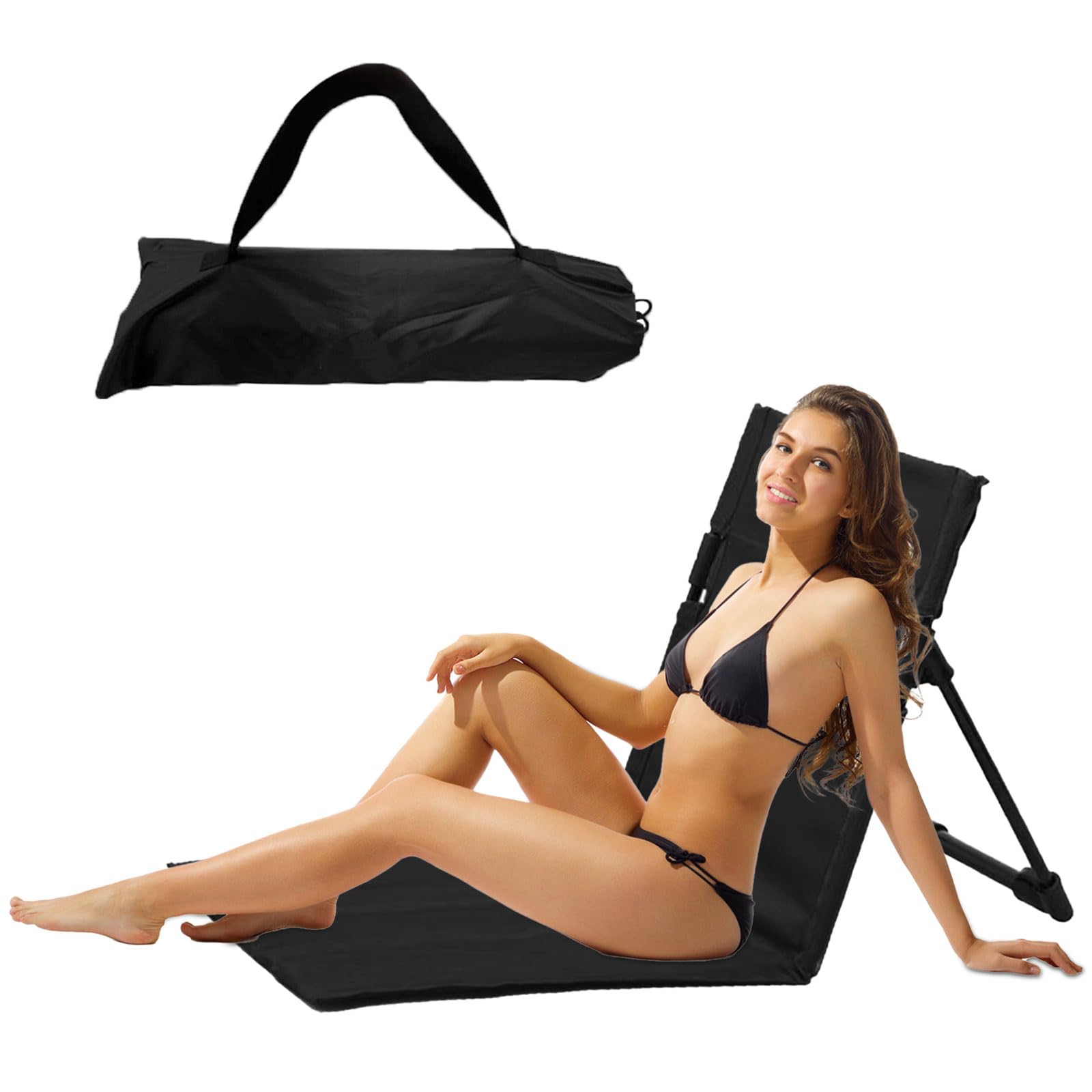 KQWVZ Bodenstuhl Mit Rückenlehne - Leichte Klappbare Strandliege Aus 600D Oxford Für Camping & Garten