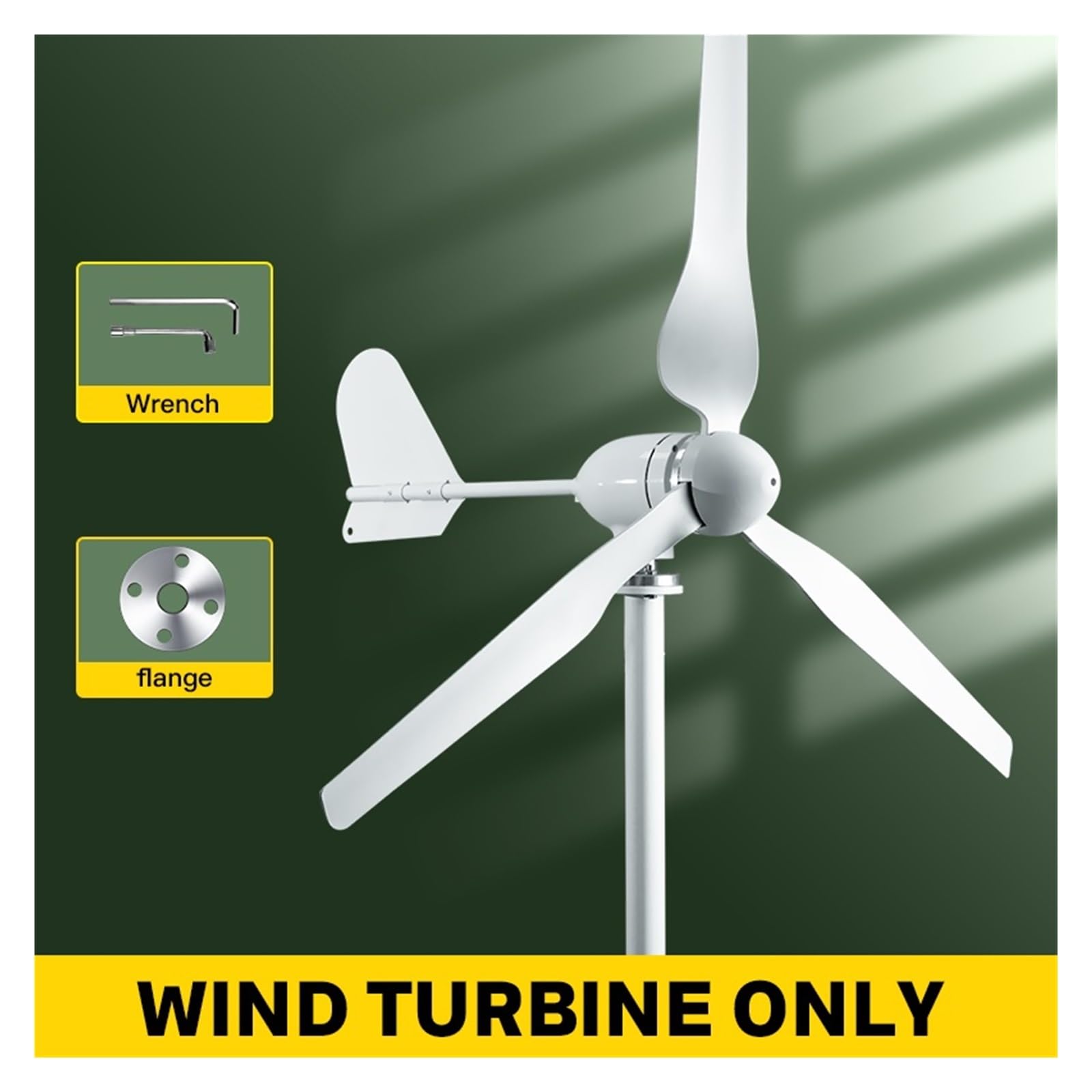 2000W Generator Z Turbiną Wiatrową 48V 24V Generator Użytku Domowego Oś Pozioma Kontroler MPPT Falownik(Wind Turbine Only,48V)