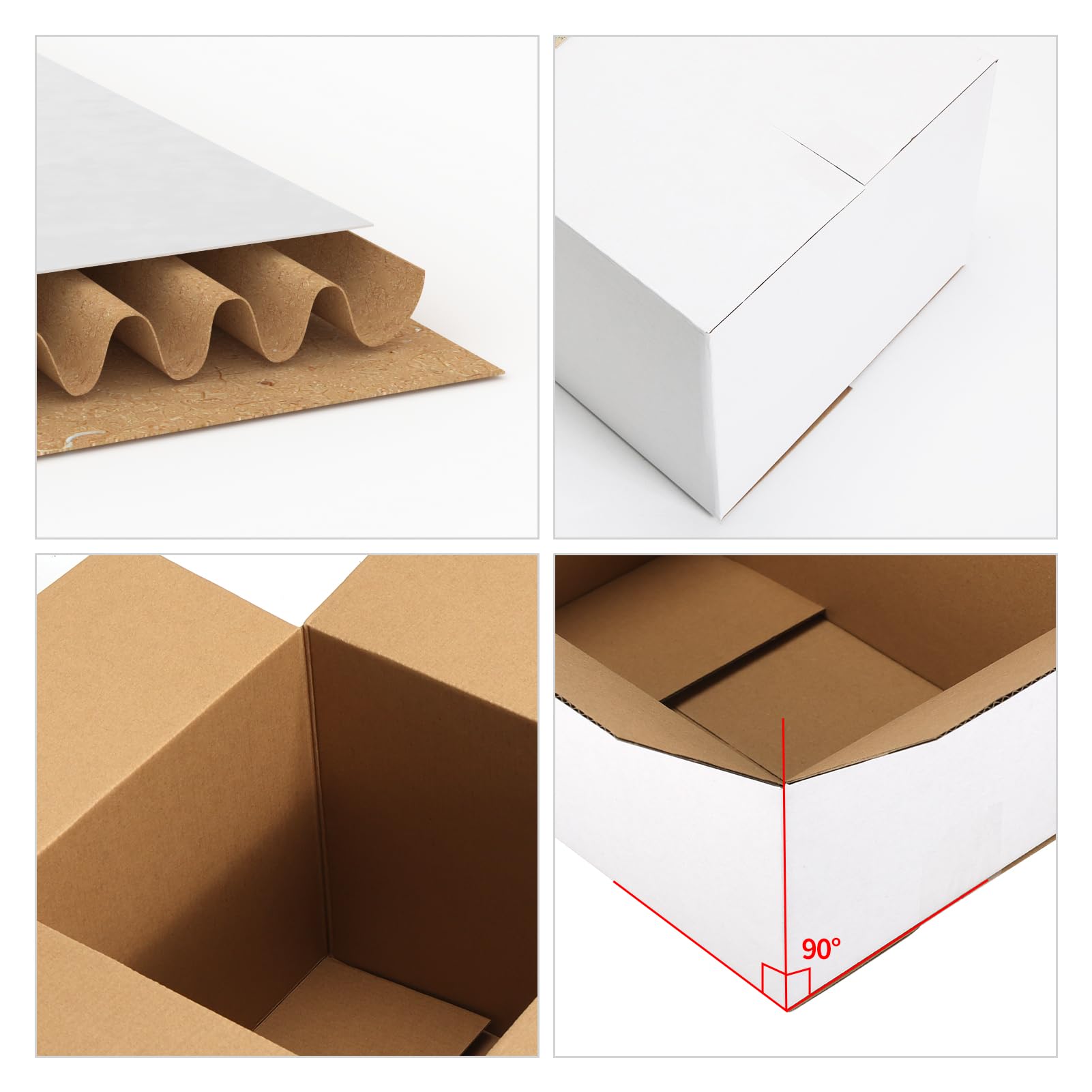 HORLIMER Lot de 15 Boîtes Carton d'Expédition 30,5x22,9x15,3 cm Blanches