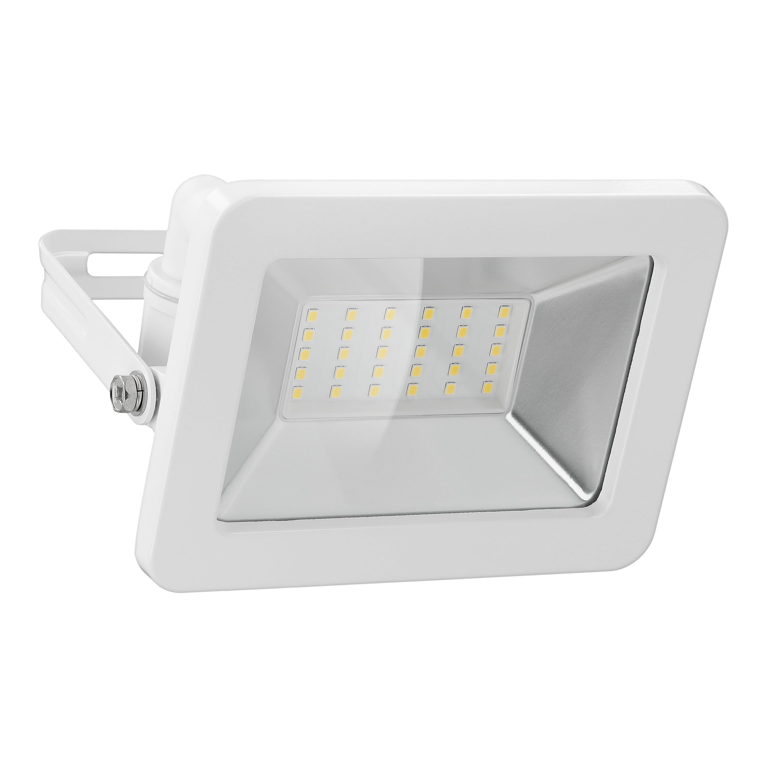 goobay 53873 LED Floodlight with 30 W - LED Spotlight with 30 W - Neutral White Light 4000 K - 2550 Lumen - Beam Angle 100 Degree - IP65 - White