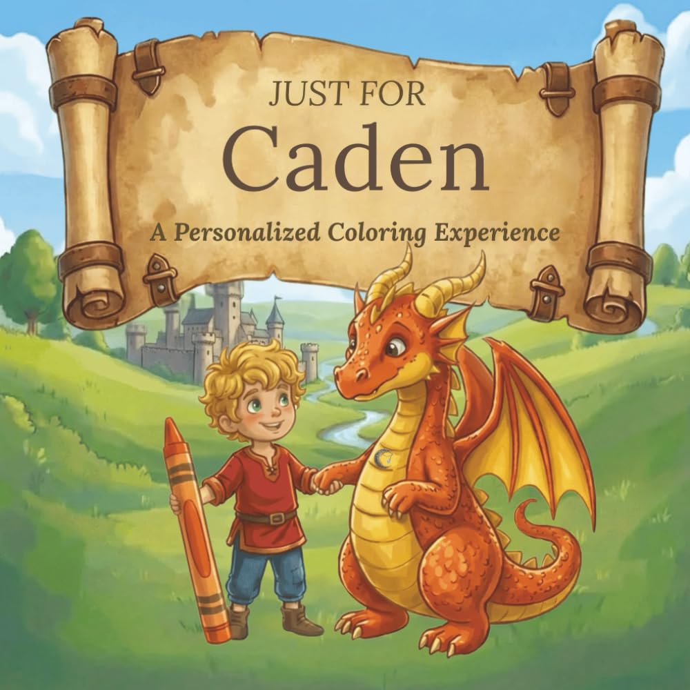 Just for Caden: A Personalized Coloring Experience: 50 total coloring pages | 28 coloring pages featuring Caden's name | 22 coloring pages themed for boys (Personalized Coloring Book Series)