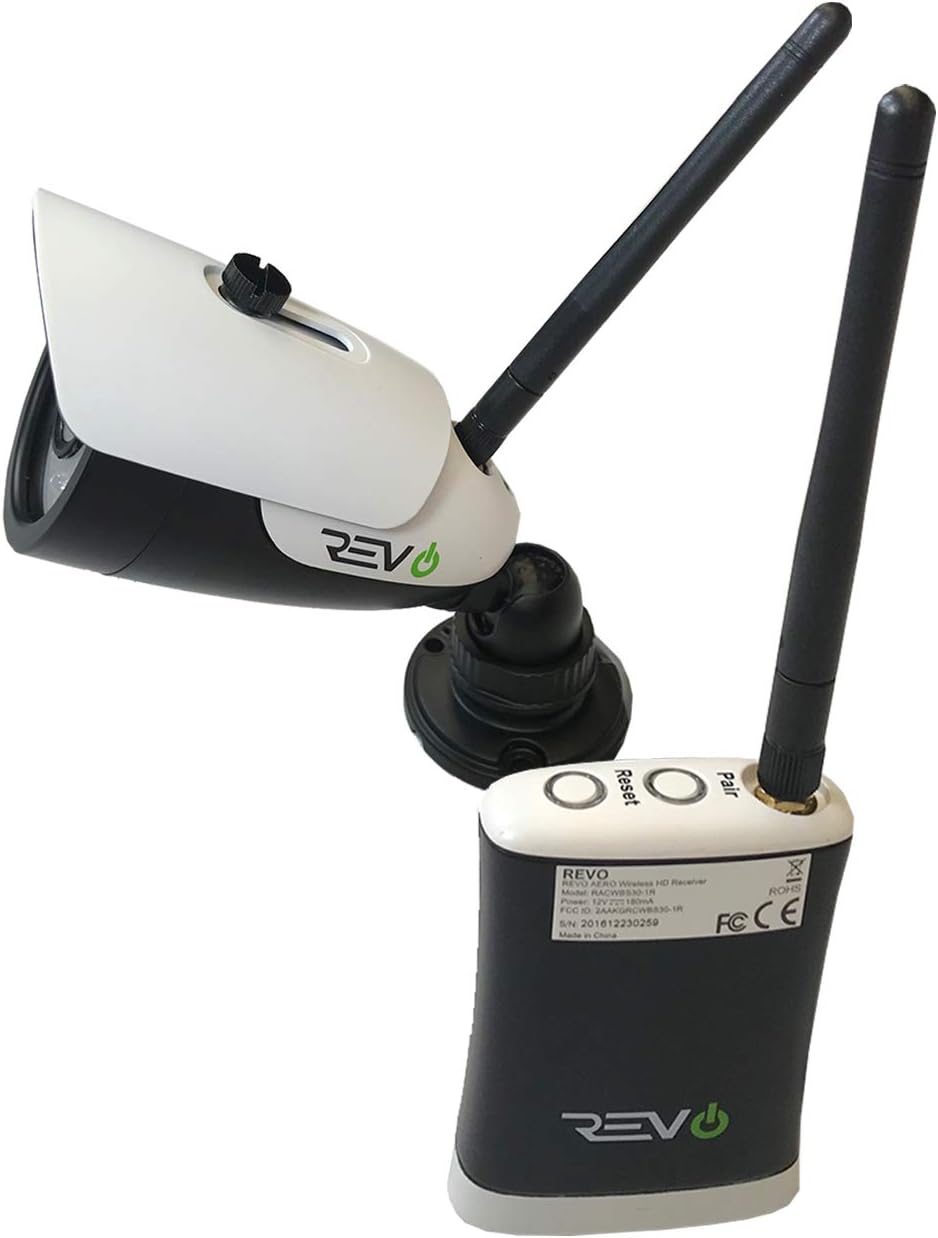 REVO America Aero HD 720p Wireless Indoor/Outdoor IR Bullet Security Camera & Receiver (RACWBS30-1)