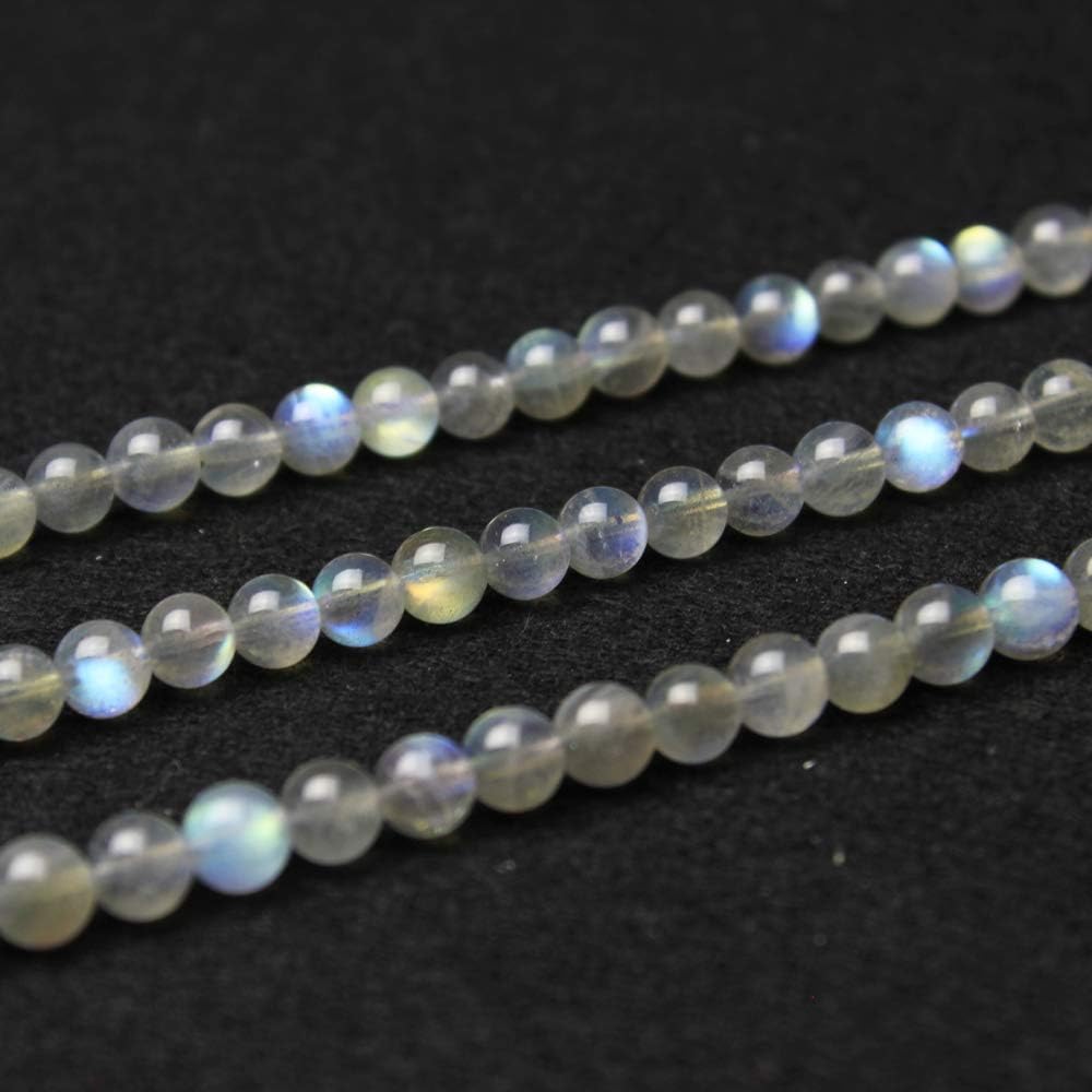 MJDCB 7mm Natural Grey Moonstone Beads Chakra Bead Strand Round Gemstone Loose Beads Energy Healing Beads for Jewelry Making