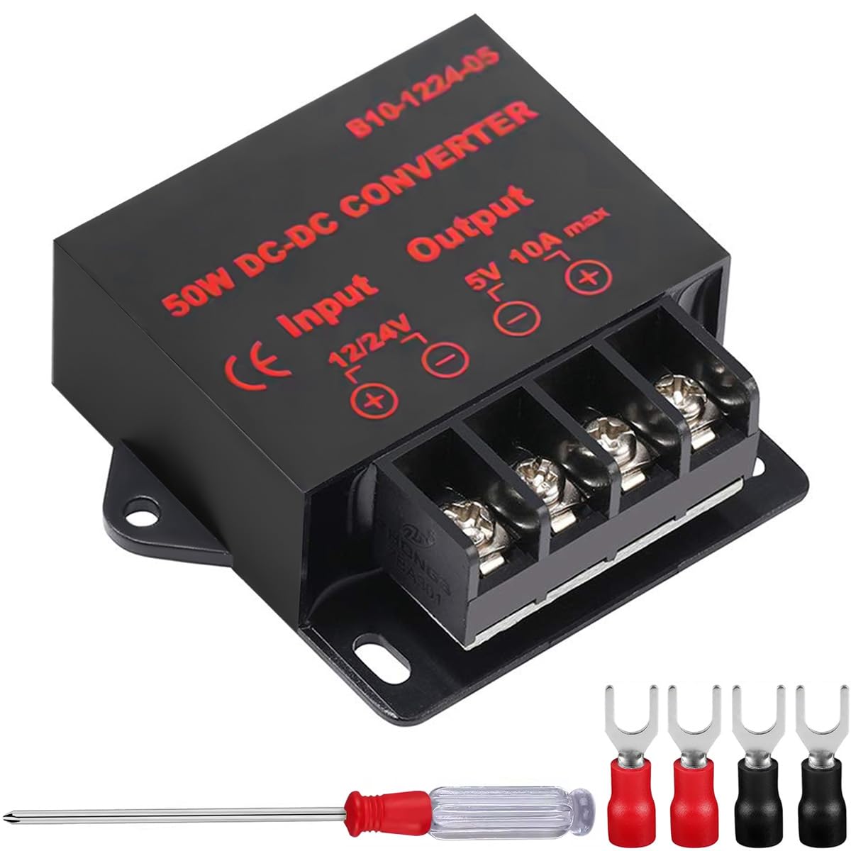 12V/24V to 5V 10A Converter DC Voltage Regulator Step Down Buck Converter Power Supply Transformer Module High Conversion Efficiency for Automobiles Boats Trucks