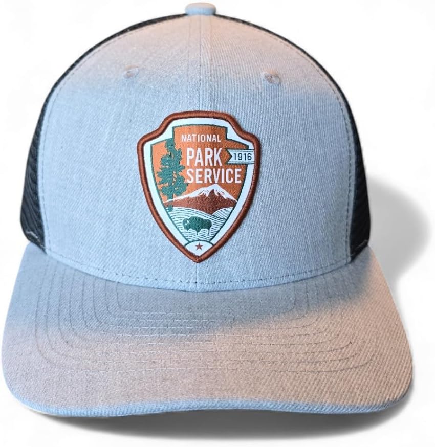 National Park Service Mens Snapback/MESH Trucker HAT with Woven Park Service NPS Patch