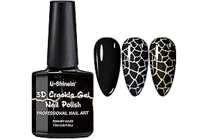 3D Crackle Nail polish Black