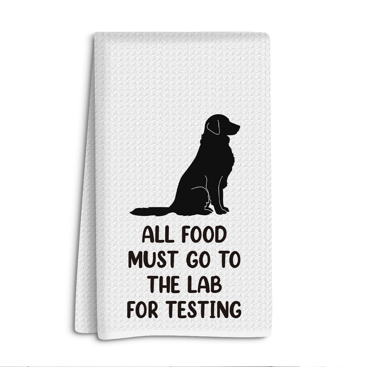 All Food Must Go to The Lab for Testing Kitchen Towels Dish Towels Dishcloth, Flour Sack Hand Towel for Farmhouse Kitchen Decor, Labrador Retriever Gifts, Black Lab Gifts