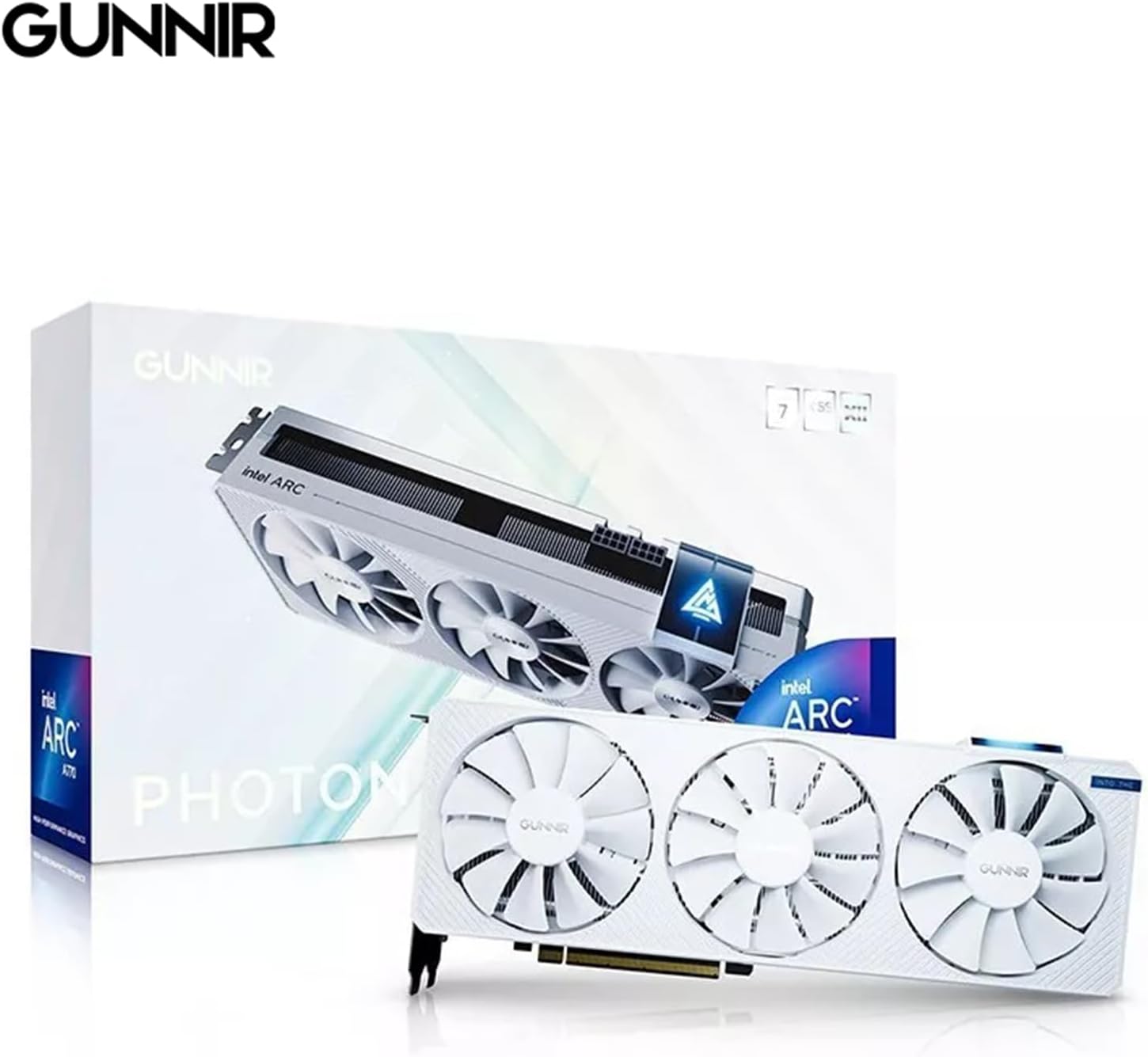 GUNNIR Intel Arc A770 Photon 16GB OC GDDR6 2400MHz Triple Fan Graphics Card, 2400MHz GDDR6, 3xDP 2.0 + HDMI 2.0, Intel GPU for 4K Gaming & Content Creation & VR (A770 Photon 16GB GDDR6 - White)