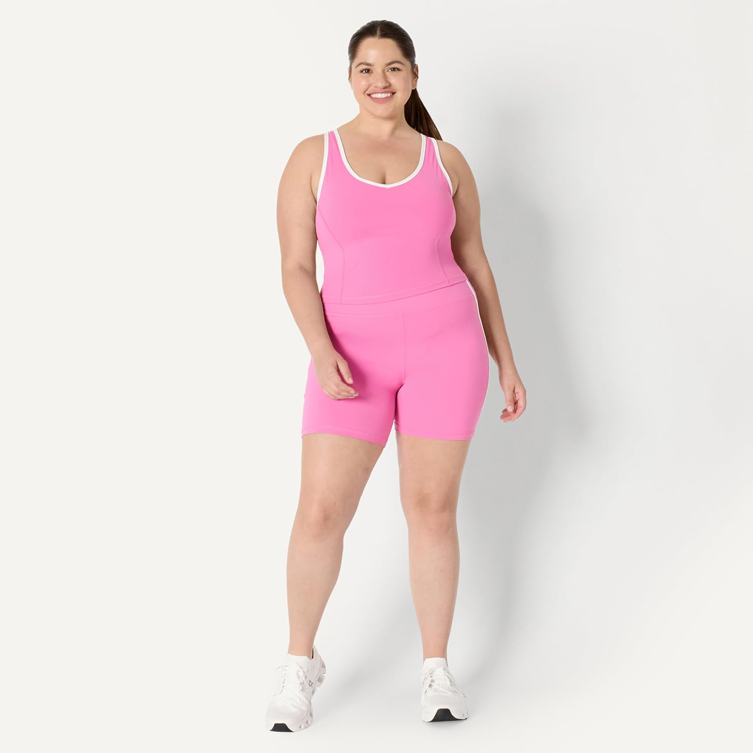 Amazon Essentials Women's Active FormFlex Buttery Soft Light Support Crop Tank with Bra and Contrast Trim - Image 7